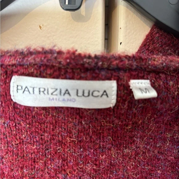 Patrizia Luca Burgundy Cardigan with Black Fur Cuffs - Picture 4 of 8